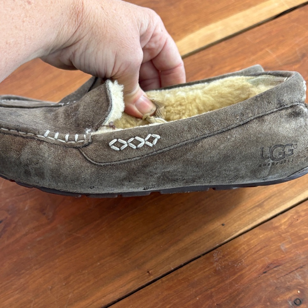 UGG Brown Suede Slippers 8 - Picture 6 of 12